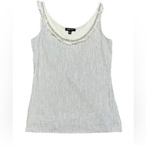Etcetera silver fringe tank top NWT‎ size XS